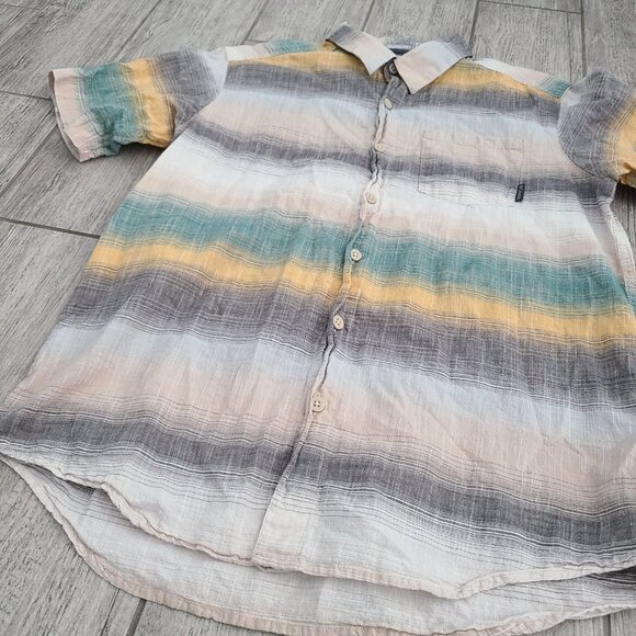 Columbia young mens collared button down surfer style short sleeve shirt size M - Picture 4 of 9